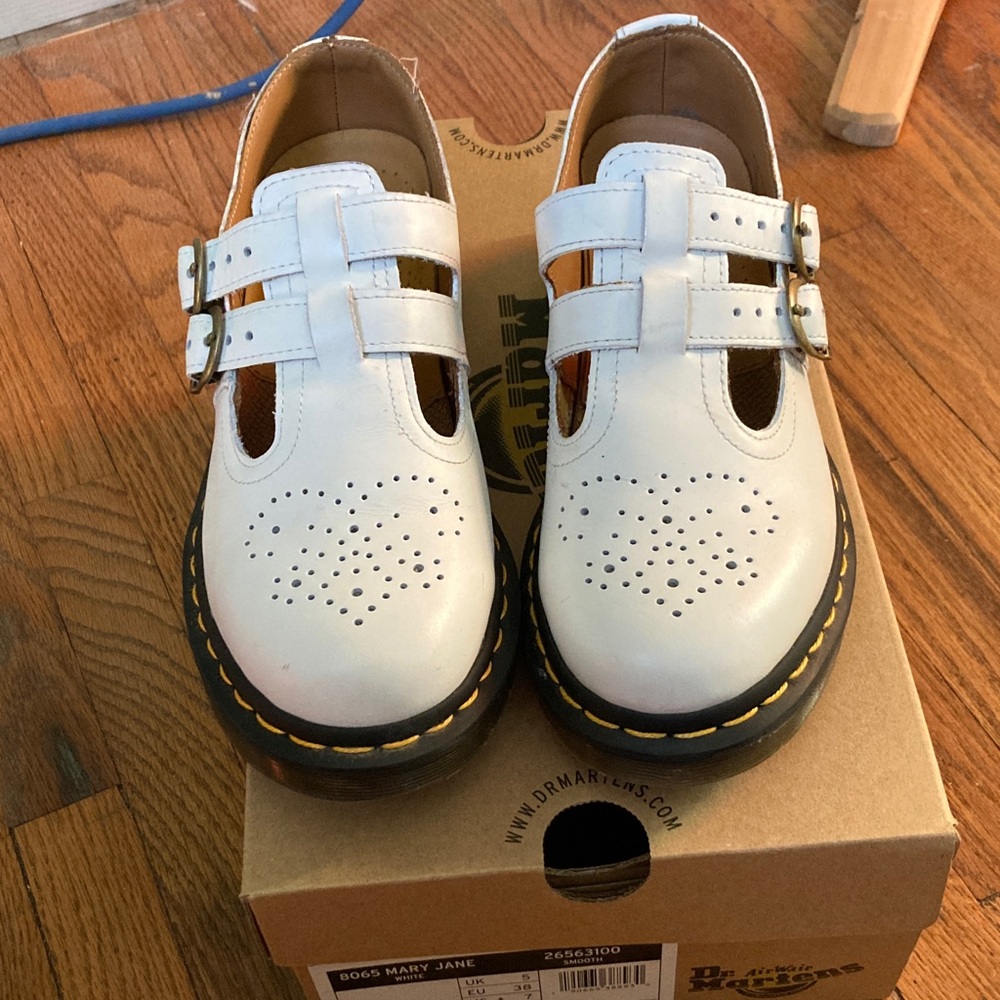 Dr. Martens Kids White Mary Jane Shoes